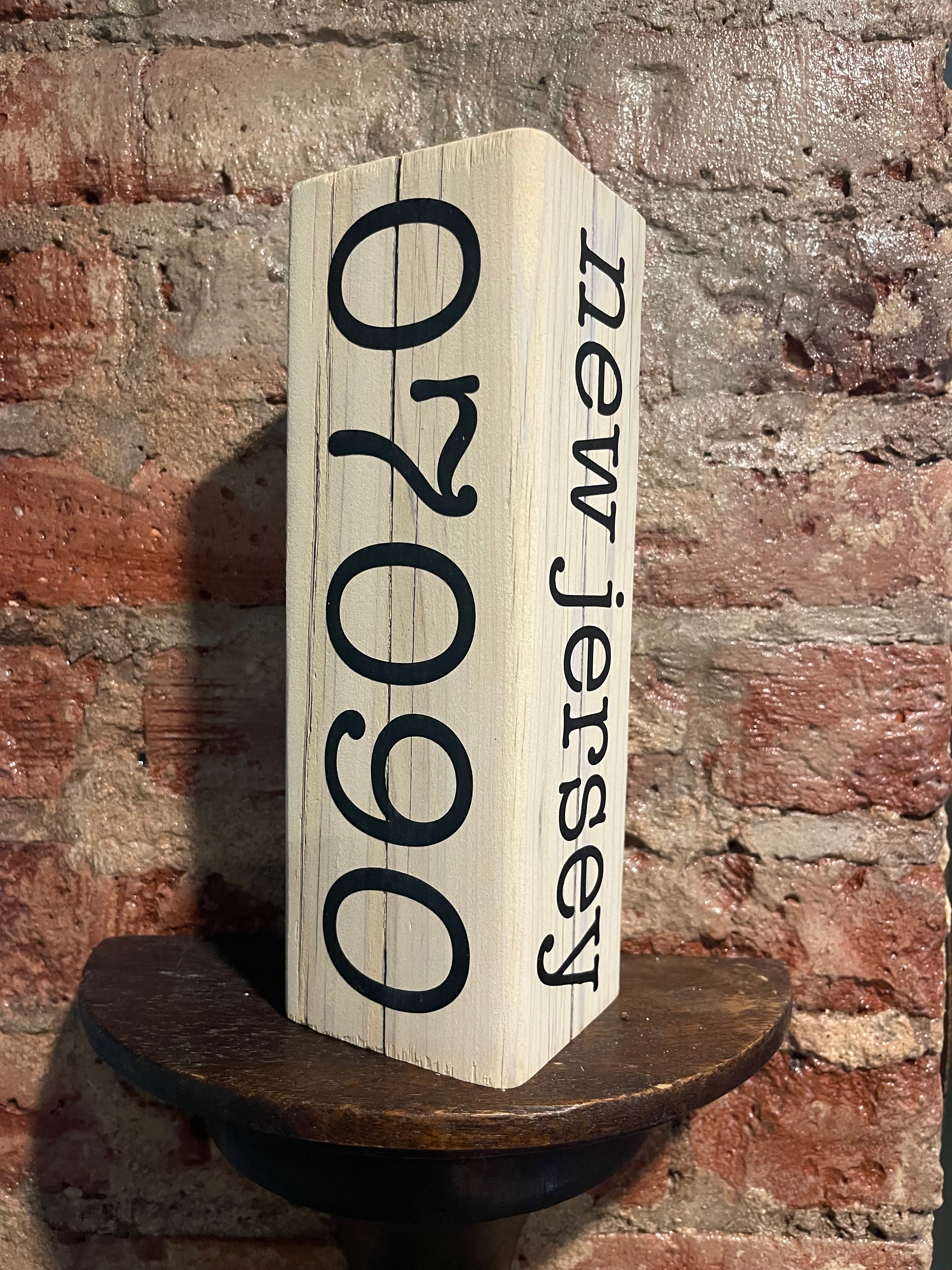Reclaimed Cedar Wood Block -  Town, State Zip Code Keepsake - Chip Off The Old Block