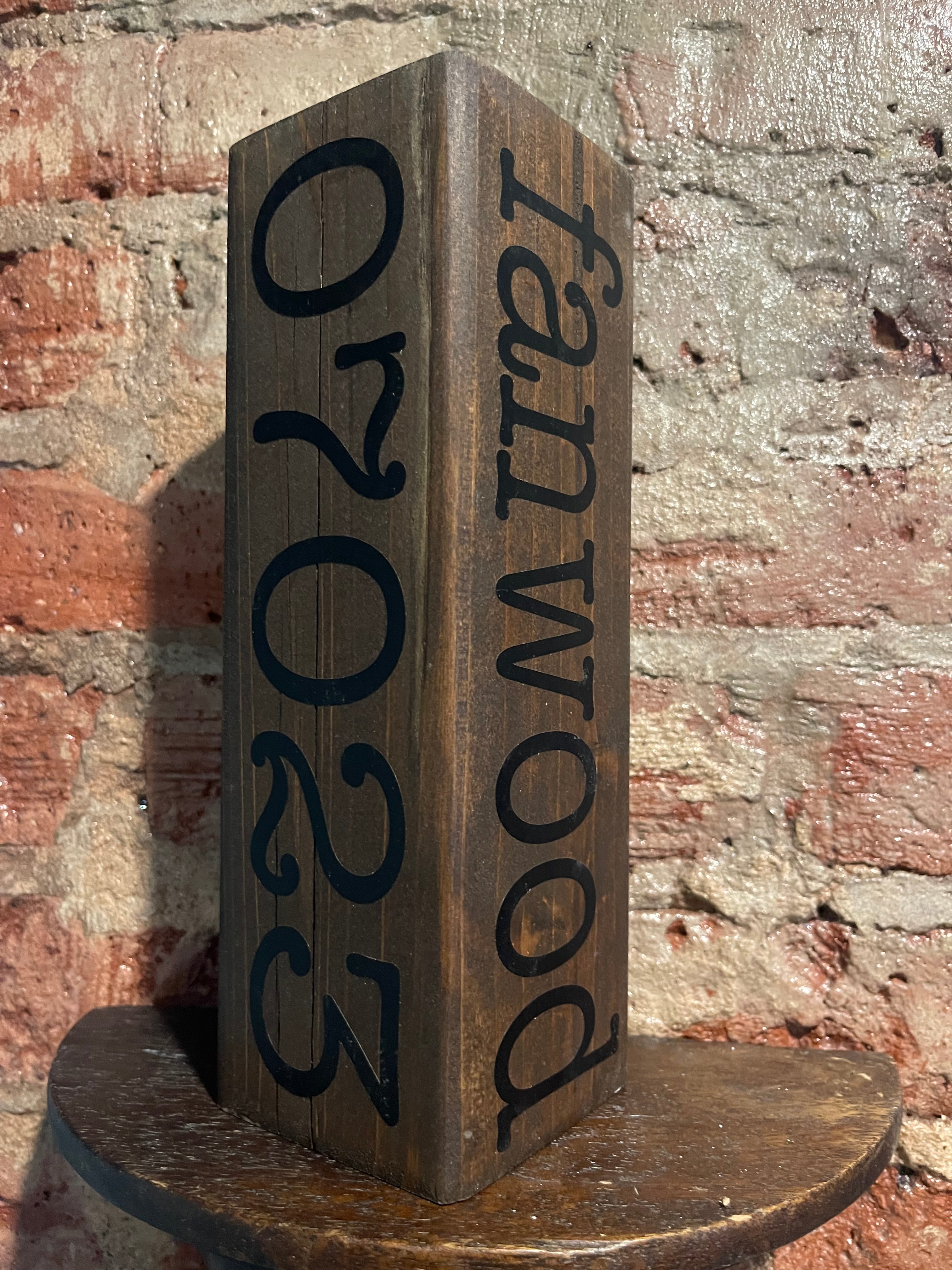 Reclaimed Cedar Wood Block -  Town, State Zip Code Keepsake - Chip Off The Old Block