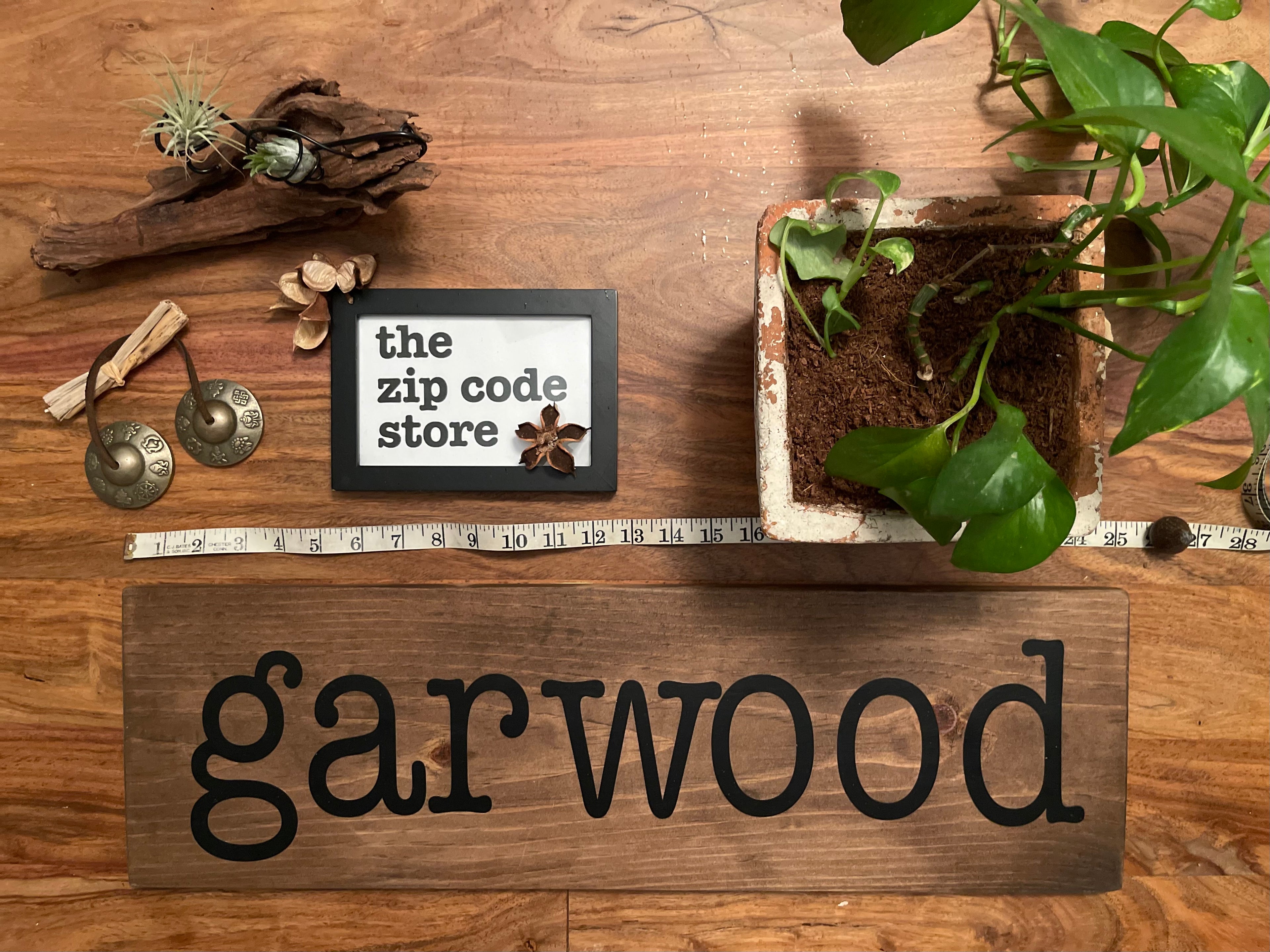 Customizable Pine Plaque – Display Hometown, State, ZIP Code – 7"x24" Wood Sign- Two Footer