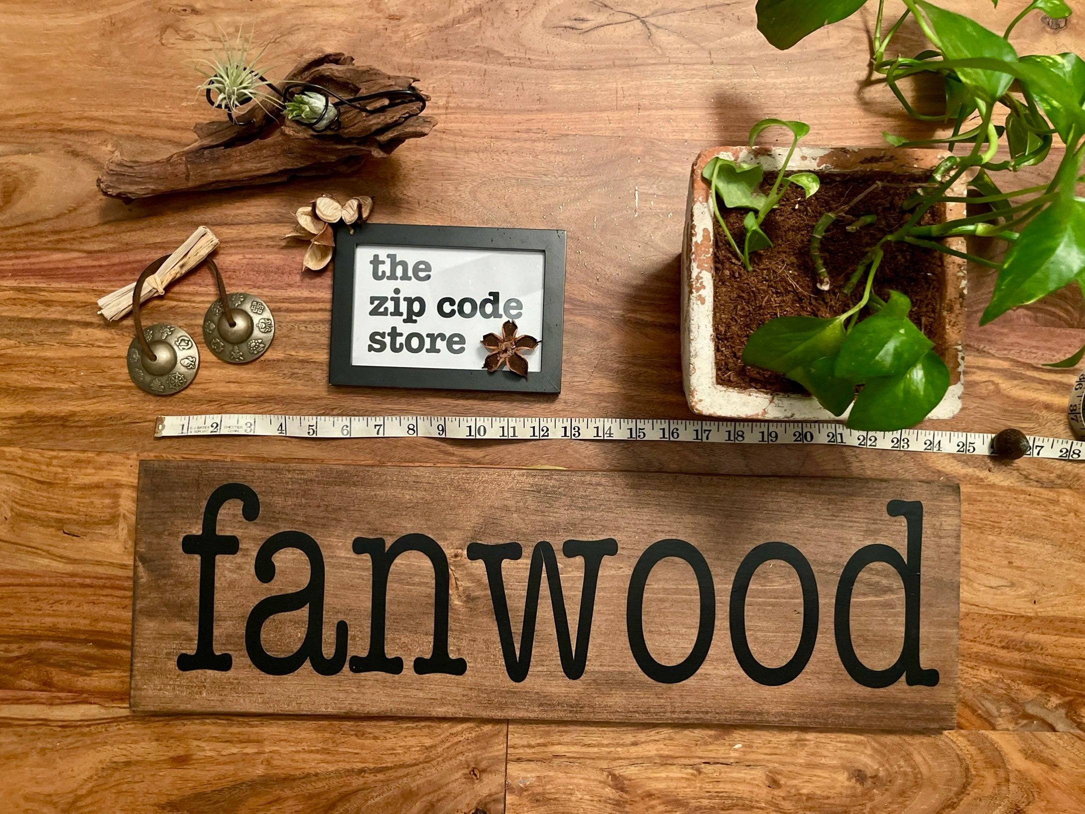 Customizable Pine Plaque – Display Hometown, State, ZIP Code – 7"x24" Wood Sign- Two Footer