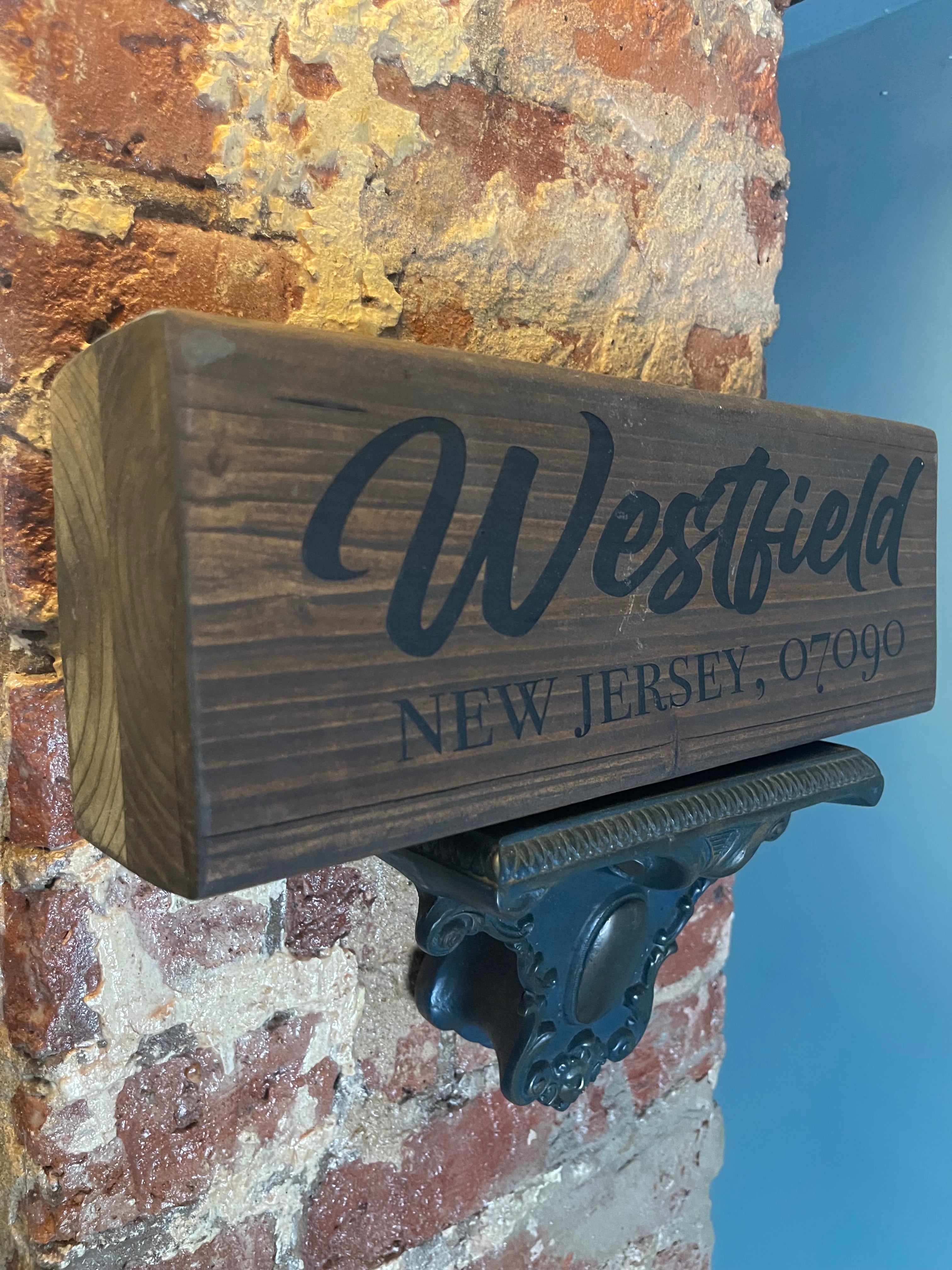 Reclaimed Cedar Wood Block – Westfield, NJ 07090 Keepsake - Chunk a Lunka