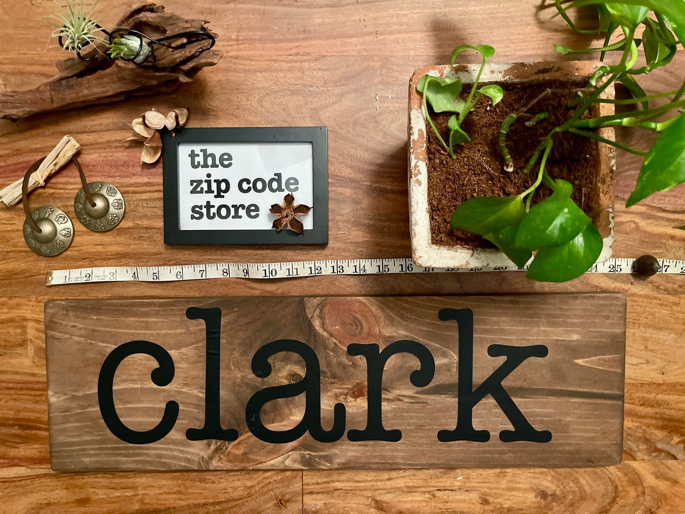 Customizable Pine Plaque – Display Hometown, State, ZIP Code – 7"x24" Wood Sign- Two Footer