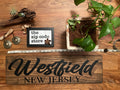 Customizable Pine Plaque – Display Hometown, State, ZIP Code – 7"x24" Wood Sign- Two Footer