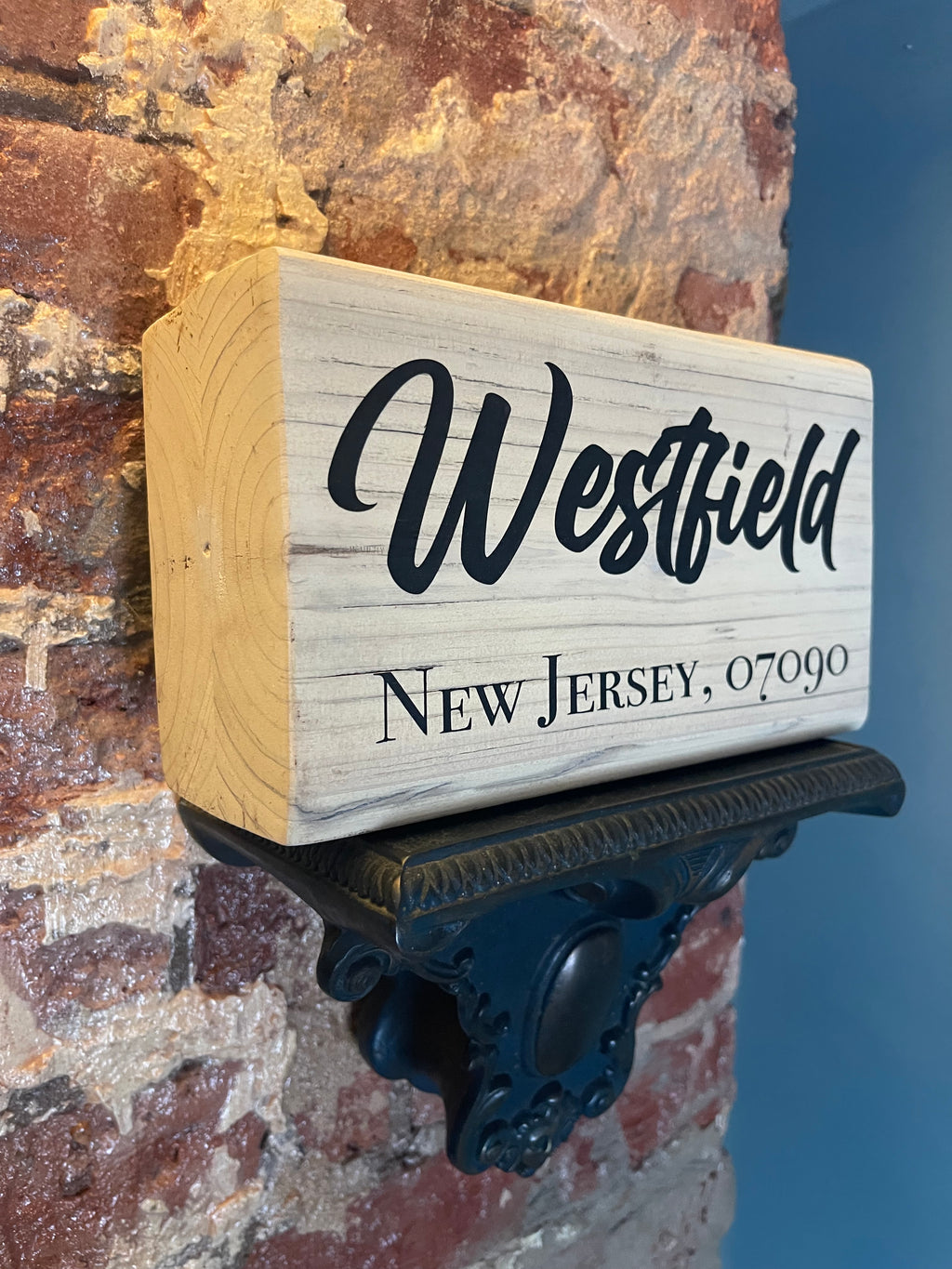 Reclaimed Cedar Wood Block – Westfield, NJ 07090 Keepsake - Chunk a Lunka