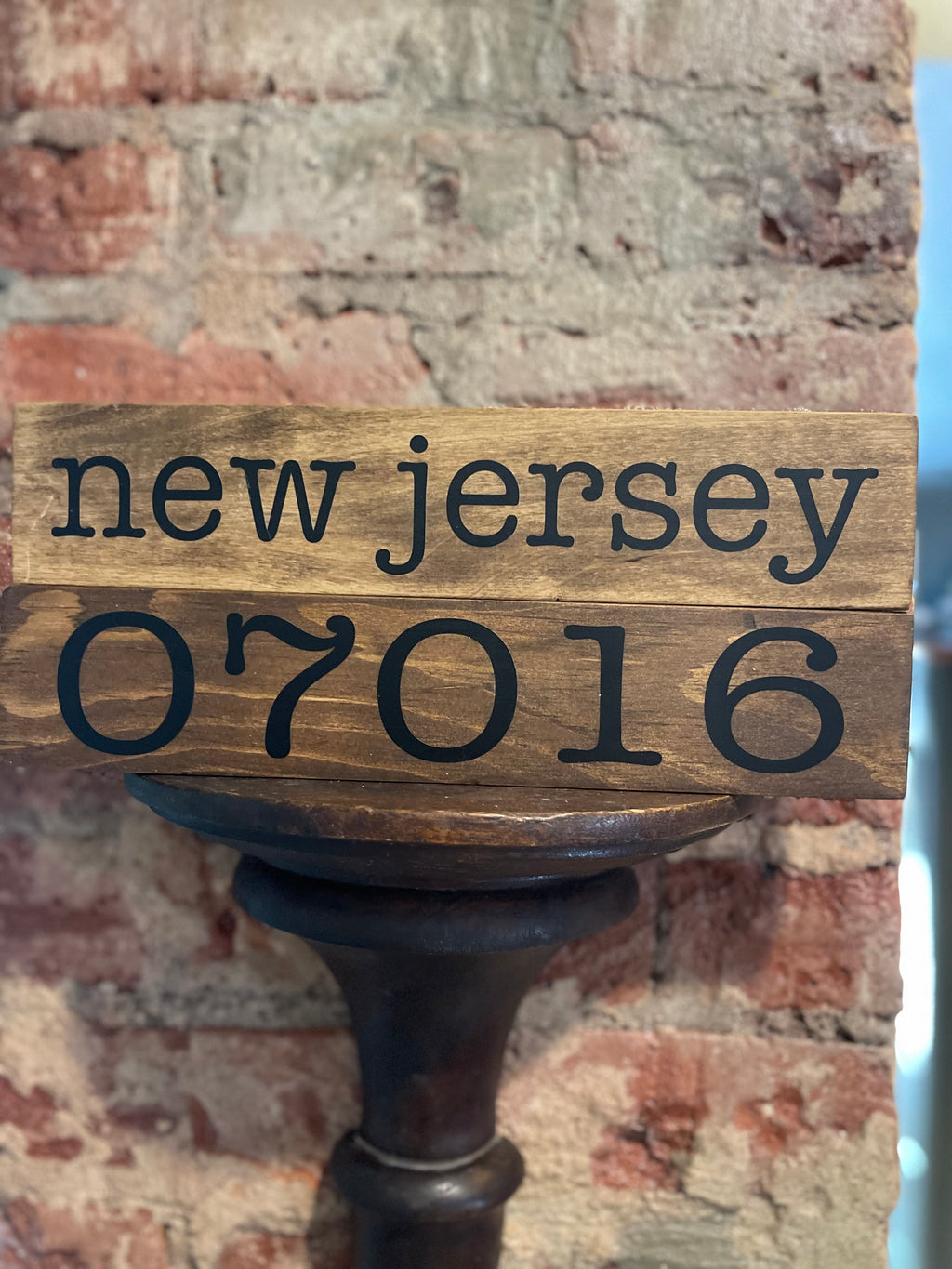 Customizable Pine Plank Sign – Hometown, State, ZIP Code Decor- One Footer