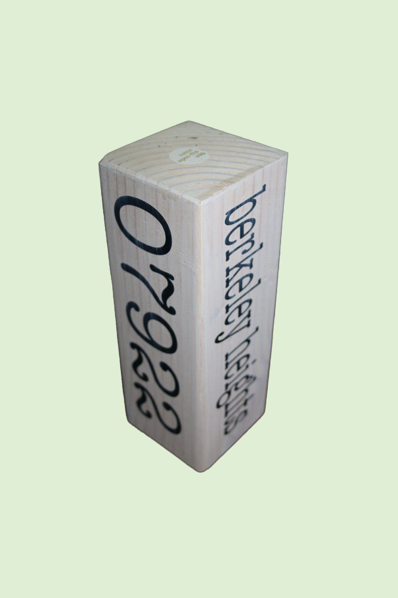 Chip Off The Old Block. Customizable Solid Wood -  Town, State Zip Code or Anything Keepsake -