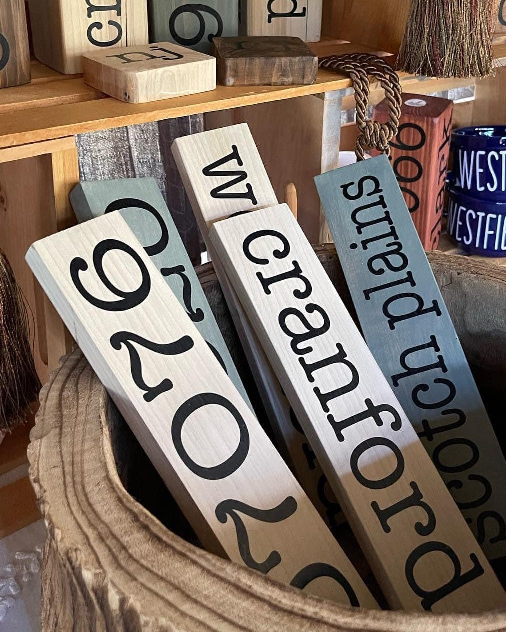 Customizable Pine Plank Sign – Hometown, State, ZIP Code Decor- One Footer