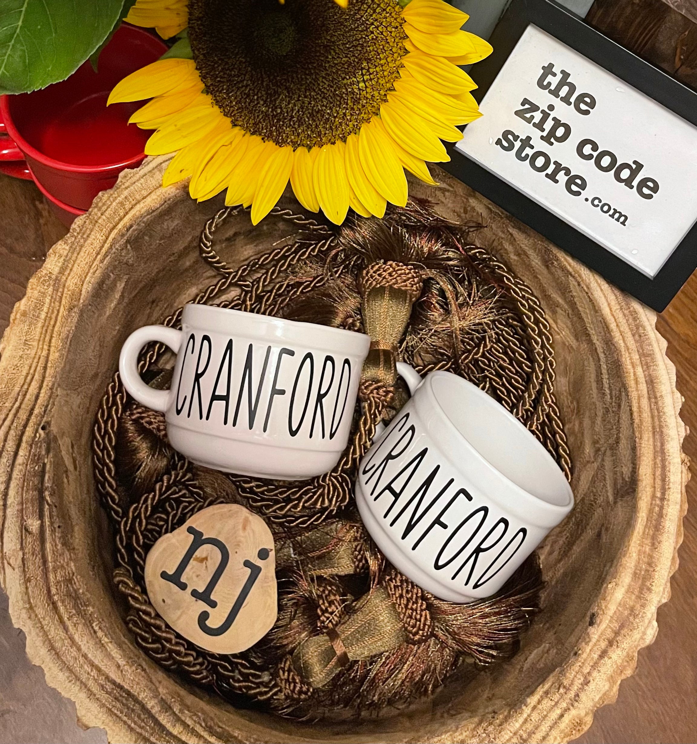 Customizable Oversized Mugs- A giant mug to eat your chow while proudly showing off your address or message- Chow Mugs